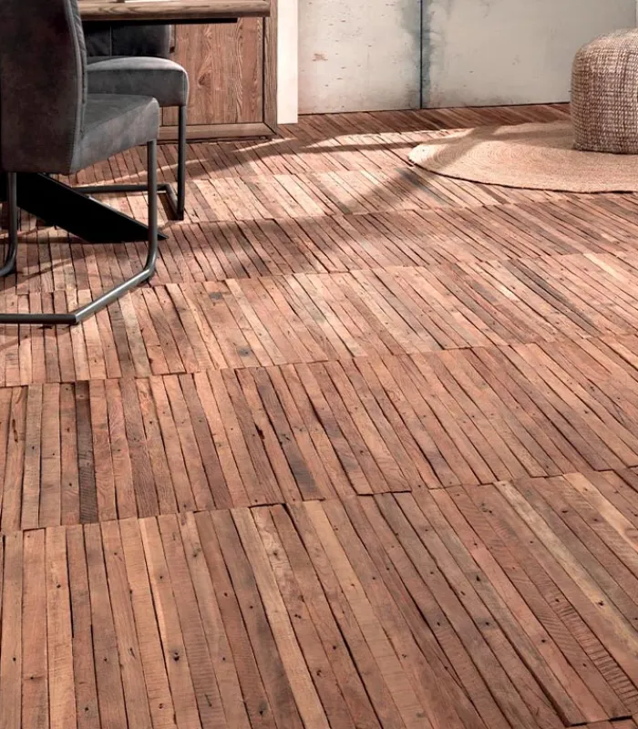 Planchers|Cocktail Scandinave Lattes de PLANCHER en teck recyclé