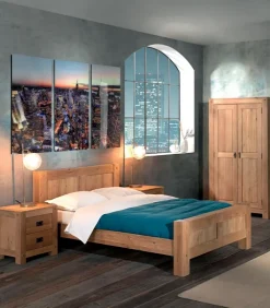 Lits|Cocktail Scandinave Lit chêne 2 places NORWAY
