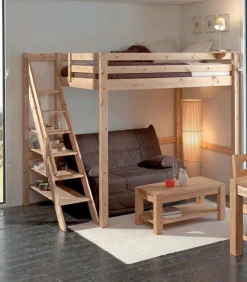 Lits|Cocktail Scandinave Lit mezzanine pin massif LOFT