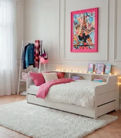 Lits|Cocktail Scandinave Lit pin massif blanc 90×190 BORSEN