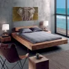 Lits|Cocktail Scandinave Lit pin massif ciré 2 places POUTRE
