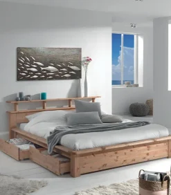 Lits|Cocktail Scandinave Lit pin massif huilé 2 places FUTUNA
