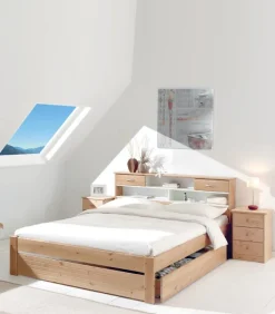 Lits|Cocktail Scandinave Lit pin massif huilé 2 places NOVY