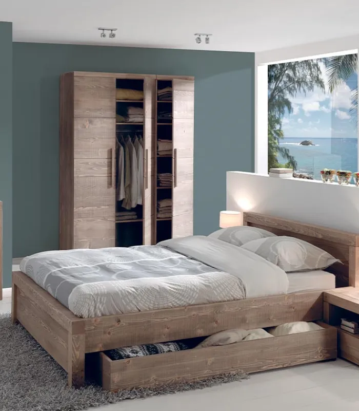 Lits|Cocktail Scandinave Lit pin massif 2 places SANDERS