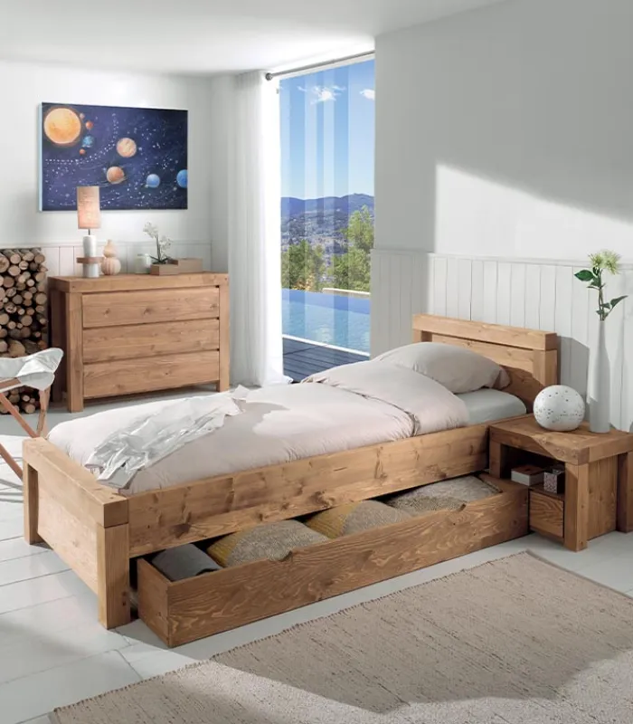 Lits|Cocktail Scandinave Lit pin massif 90×200 SANDERS