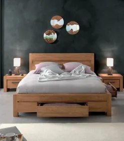 Découvrez Nos Meubles En Teck|Lits|Cocktail Scandinave Lit teck massif 2 places MAHINA