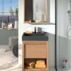 Meubles Avec Vasques|Cocktail Scandinave Meuble chêne 1 tiroir avec vasque en pierre – STONE