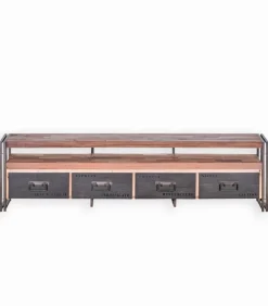 Meubles Tv|Cocktail Scandinave Meuble TV bois de bateau et métal L 208 cm SAMBA