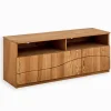 Meubles Tv|Cocktail Scandinave Meuble TV frêne massif 3 portes WAVE