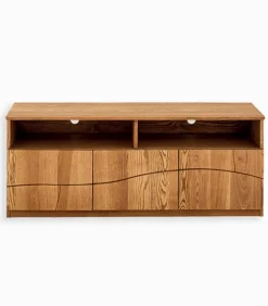 Meubles Tv|Cocktail Scandinave Meuble TV frêne massif 3 portes WAVE