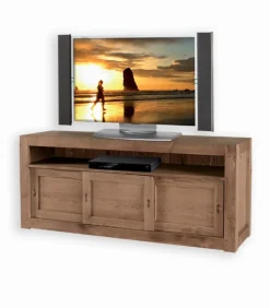 Meubles Tv|Cocktail Scandinave Meuble TV pin massif 3 portes coulissantes MOVING