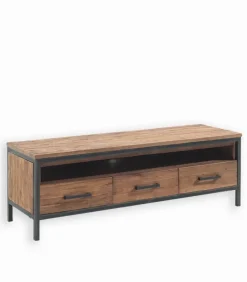 Découvrez Nos Meubles En Teck|Meubles Tv|Cocktail Scandinave Meuble TV teck recyclé et fer vieilli BROWTON