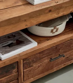Découvrez Nos Meubles En Teck|Meubles Tv|Cocktail Scandinave Meuble TV teck recyclé 3 tiroirs VANCOUVER