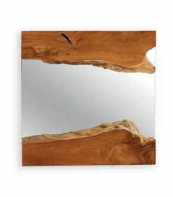 Découvrez Nos Meubles En Teck|Miroirs & Cloisons|Cocktail Scandinave Miroir carré teck recyclé ELI