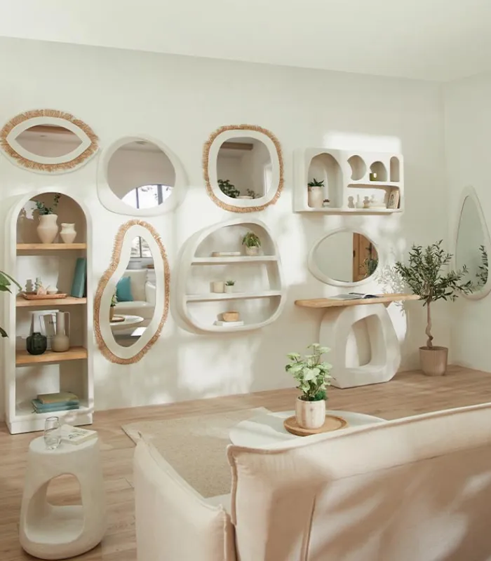 Miroirs & Cloisons|Cocktail Scandinave Miroir rond SANTORIN
