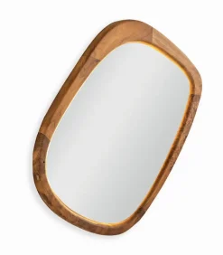 Découvrez Nos Meubles En Teck|Miroirs & Cloisons|Cocktail Scandinave Miroir teck recyclé ELIAS avec LED