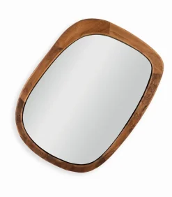Découvrez Nos Meubles En Teck|Miroirs & Cloisons|Cocktail Scandinave Miroir teck recyclé ELIAS avec LED
