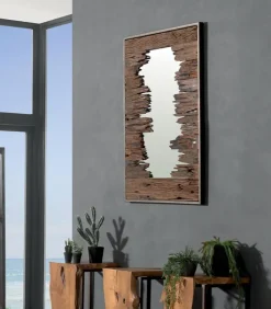 Découvrez Nos Meubles En Teck|Miroirs & Cloisons|Cocktail Scandinave Miroir teck recyclé NATURE