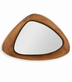 Découvrez Nos Meubles En Teck|Miroirs & Cloisons|Cocktail Scandinave Miroir teck recyclé SALLA avec LED