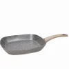 Accessoires Cuisine|Cocktail Scandinave Poêle carrée gril 28×28 cm STONE SAGE taupe