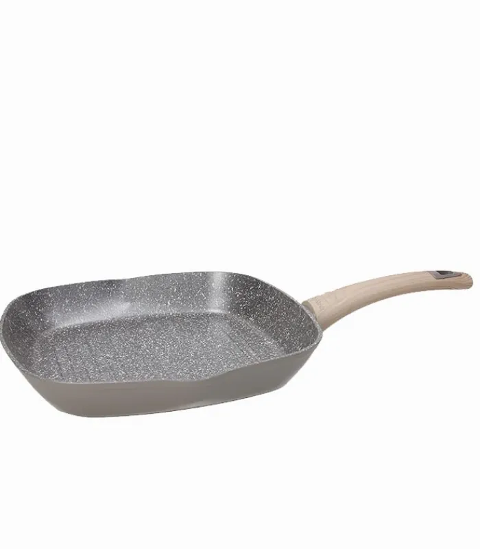 Accessoires Cuisine|Cocktail Scandinave Poêle carrée gril 28×28 cm STONE SAGE taupe