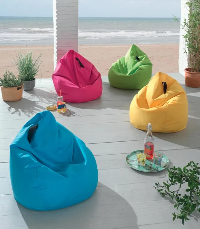 Fauteuils & Chaises De Jardin|Poufs, Tabourets & Bancs|Cocktail Scandinave Pouf poire tissu déperlant SUN