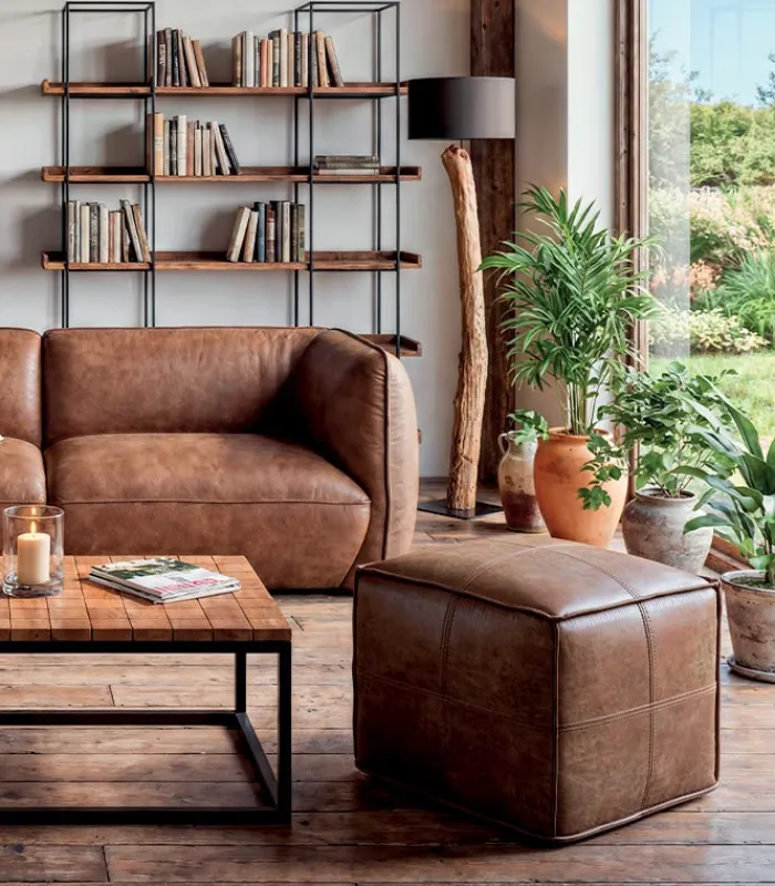 Poufs, Tabourets & Bancs|Poufs, Tabourets & Bancs|Cocktail Scandinave Pouf SABA cognac