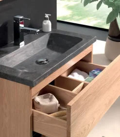 Meubles Avec Vasques|Cocktail Scandinave Salle de bain murale et pierre bleue – STONE