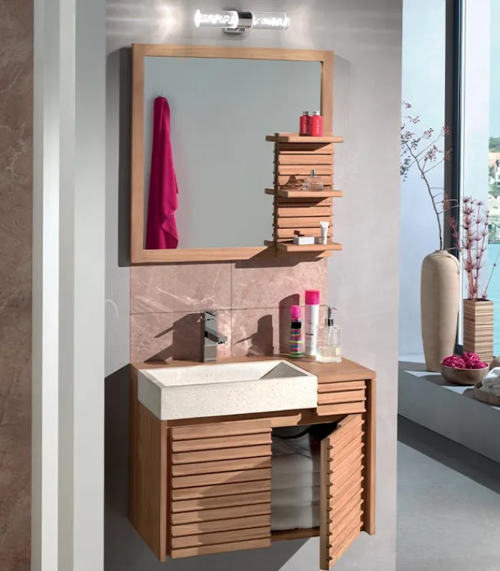 Découvrez Nos Meubles En Teck|Meubles Avec Vasques|Cocktail Scandinave Salle de bains en teck SANUR
