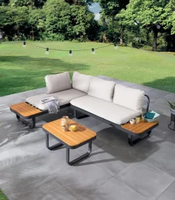 Ensembles De Jardin|Cocktail Scandinave Salon de jardin canapé d’angle modulable HOLBOX