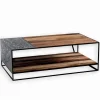 Tables Basses|Cocktail Scandinave Table basse bois de bateau et métal L 120 cm DUSTIN