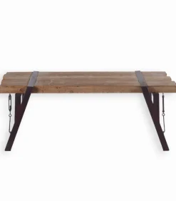 Tables Basses|Cocktail Scandinave Table basse sapin massif et fer vieilli WESTMOUNT