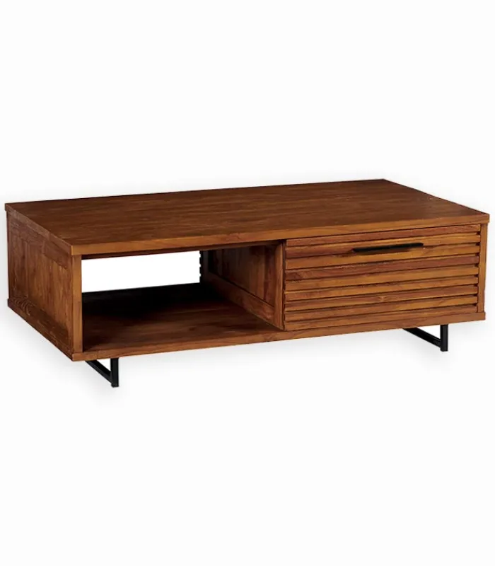 Découvrez Nos Meubles En Teck|Tables Basses|Cocktail Scandinave Table basse teck massif ARUNA