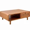 Découvrez Nos Meubles En Teck|Tables Basses|Cocktail Scandinave Table basse teck massif CARAWA 2 tiroirs