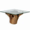 Découvrez Nos Meubles En Teck|Tables Basses|Cocktail Scandinave Table basse teck massif SUBARA plateau en verre