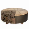 Découvrez Nos Meubles En Teck|Tables Basses|Cocktail Scandinave Table basse teck recyclé Ø 80 cm RAJA