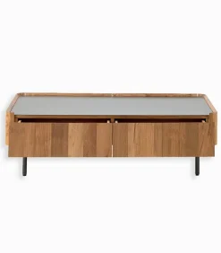 Découvrez Nos Meubles En Teck|Tables Basses|Cocktail Scandinave Table basse teck recyclé NEVADA 2 tiroirs