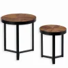 Découvrez Nos Meubles En Teck|Tables Basses|Cocktail Scandinave Table basse teck recyclé ronde gigogne RAMA