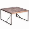 Tables|Cocktail Scandinave Table carrée bois de bateau et métal SAMBA