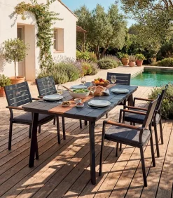 Tables De Jardin|Cocktail Scandinave Table de jardin alu noir KEROS