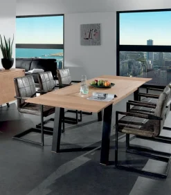 Tables|Cocktail Scandinave Table frêne massif pieds métal OREGON