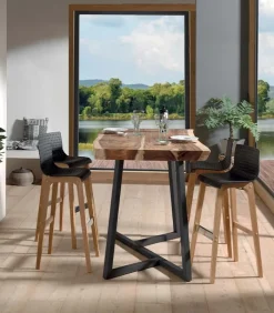 Tables|Cocktail Scandinave Table haute bois de suar KUMA