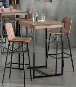 Découvrez Nos Meubles En Teck|Tables|Cocktail Scandinave Table haute teck recyclé et métal BROWTON