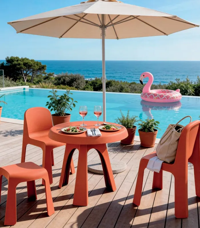 Tables De Jardin|Cocktail Scandinave Table ronde MILOS