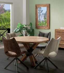 Découvrez Nos Meubles En Teck|Tables|Cocktail Scandinave Table ronde teck KWATO