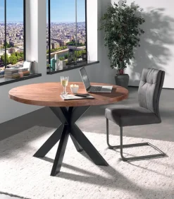 Découvrez Nos Meubles En Teck|Tables|Cocktail Scandinave Table ronde teck & métal MALAY