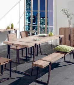 Tables|Cocktail Scandinave Table sapin massif pieds métal WESTMOUNT