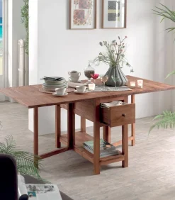 Découvrez Nos Meubles En Teck|Tables|Cocktail Scandinave Table teck recyclé à abattants TRINIDAD