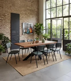 Découvrez Nos Meubles En Teck|Tables|Cocktail Scandinave Table teck recyclé pied croix métal EASTON