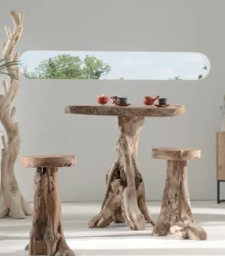 Découvrez Nos Meubles En Teck|Poufs, Tabourets & Bancs|Cocktail Scandinave Tabouret haut TECK RACINE